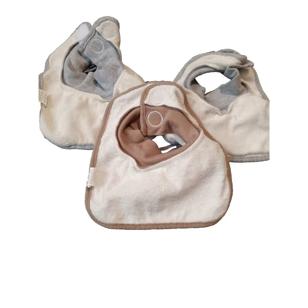 Set of 3 bibs in Grey And Brown